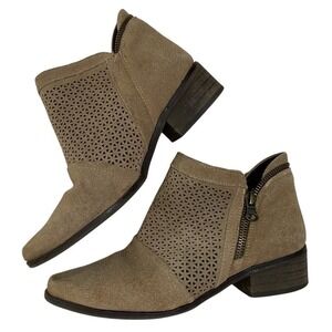 Klub Nico Women's Zayna Western Ankle Bootie Size 5 Taupe Leather Pointed Toe